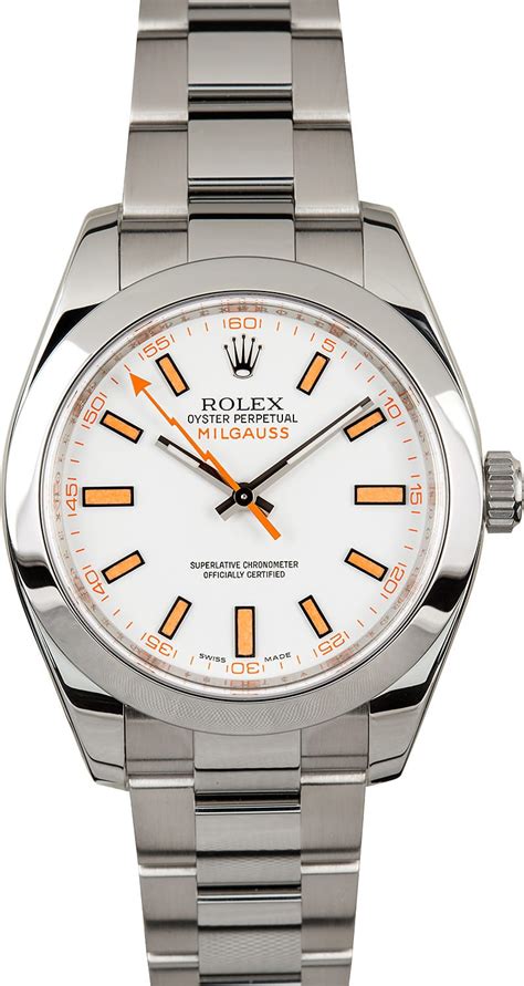 rolex milgauss 11640 white dial|rolex milgauss white face.